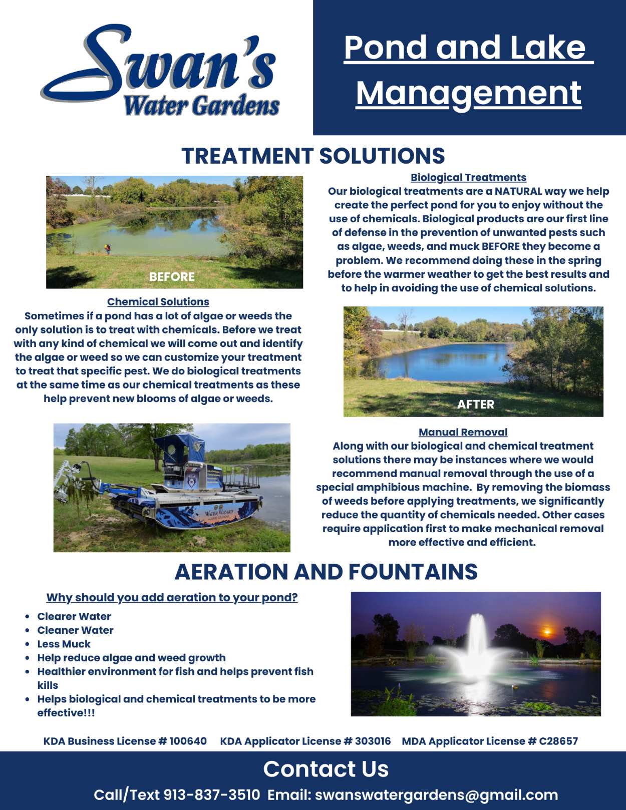 Swan’s Water Gardens - Lake Management Services